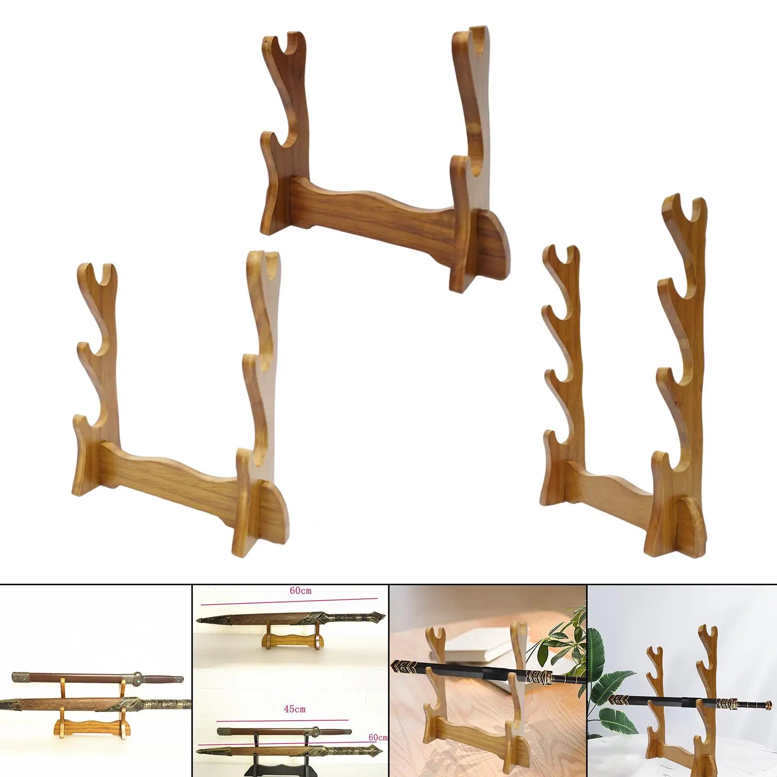 

Japanese Sword Stand Horizontal Support Bracket Rack for Katana Wakizashi