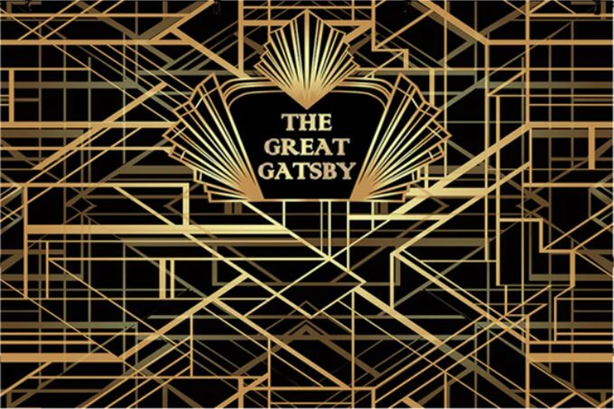 Great Gatsby Theme Birthday Party Photography Background Black Golden Line  Customize Birthday Party Decor Backdrops Banner