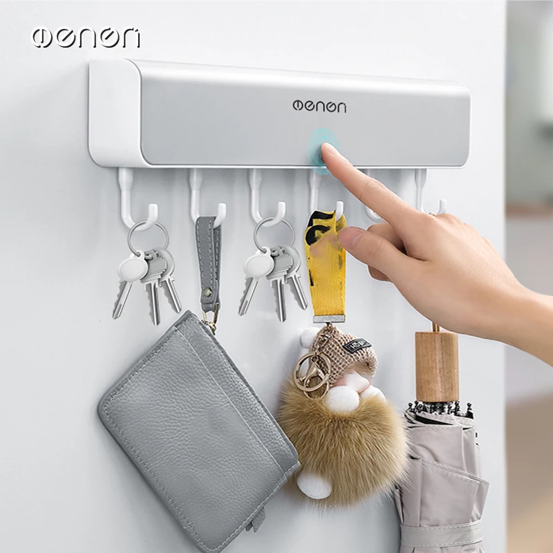 Wall-mounted Behind the Door Coat Hook Hanger behind the Door Cabinet Wardrobe Dormitory Hook Storage Rack Keychain