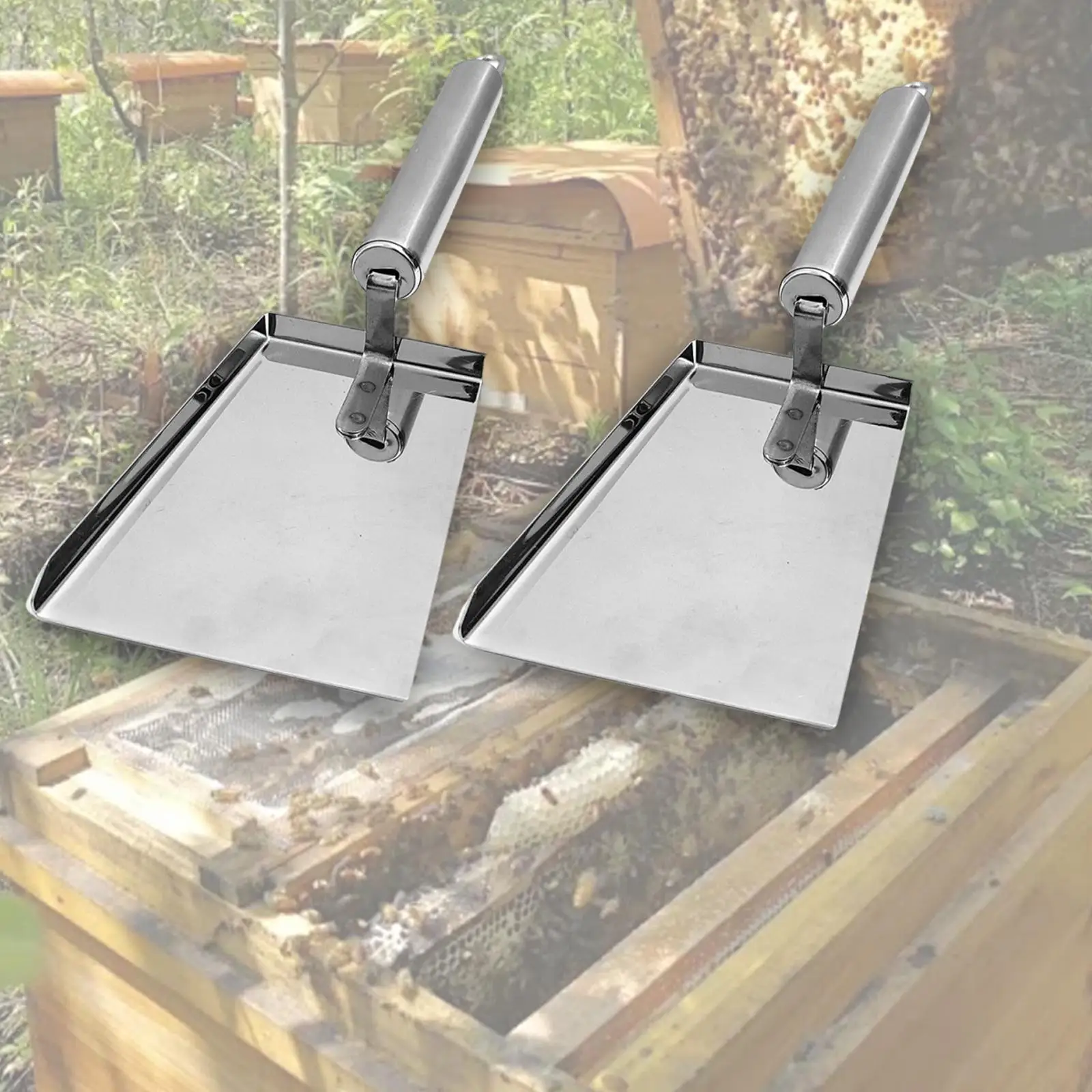 2Pcs Cleaning Beehive Shovel Rustproof Bee Frame Lifter Beekeeping Tool Sturdy Portable Pollen Removal Shovel Beehive