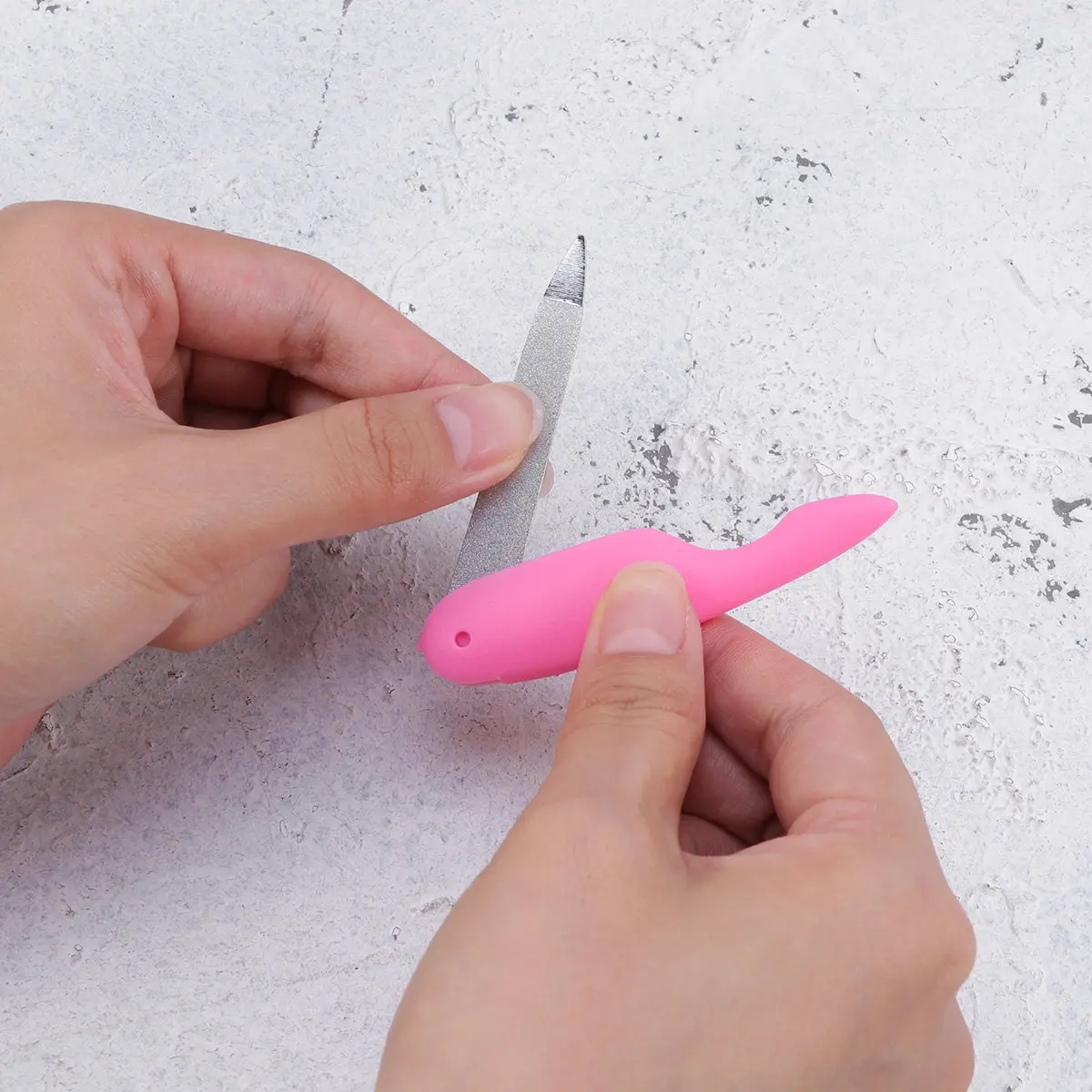 3개입 프리미엄 스테인리스 스틸 ABS 네일 파일, 부드럽고 윤기나는 손톱을 위한 접이식 디자인, 매니큐어 페디큐어 그루밍 네일 버퍼 키트