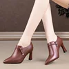 British Style Small Leather Shoes 2024 New Pointed High Heels Women's Spring and Autumn Design Retro Deep Mouth Women's Shoes 3
