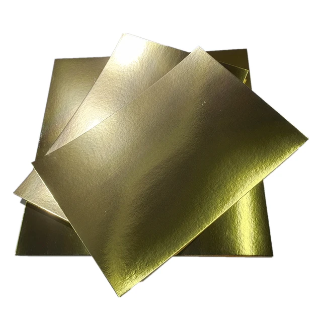 12x12 Metallic Mirror Board Sheets, 10 Pack Gold Cardstock Foil