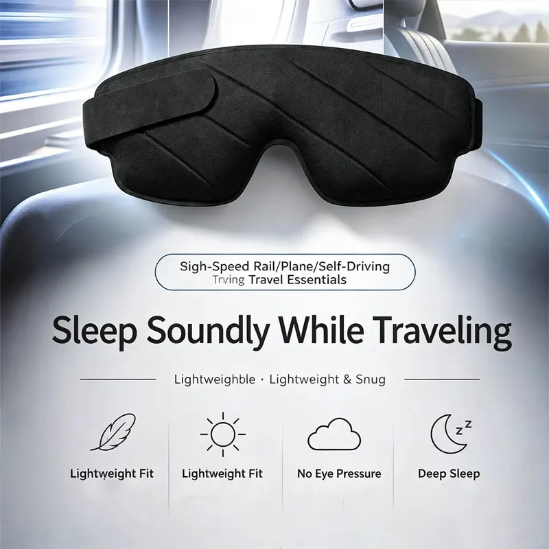 Contoured 3D Sleep Eye Mask with Adjustable Fit