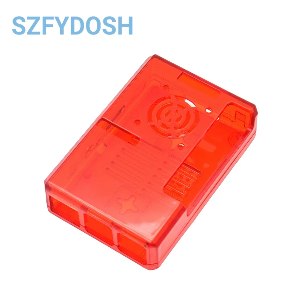 Black and Transparent Blue-Red ABS Plastic Box with Closed Cover
