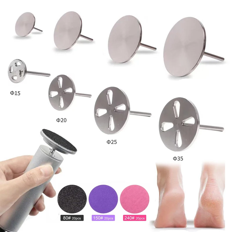 15/20/25/35MM Replaceable Sandpaper Disc Foot Dead Skin Calluse Remove Cuticle Files Foot Electric Rotating Pedicure Tools