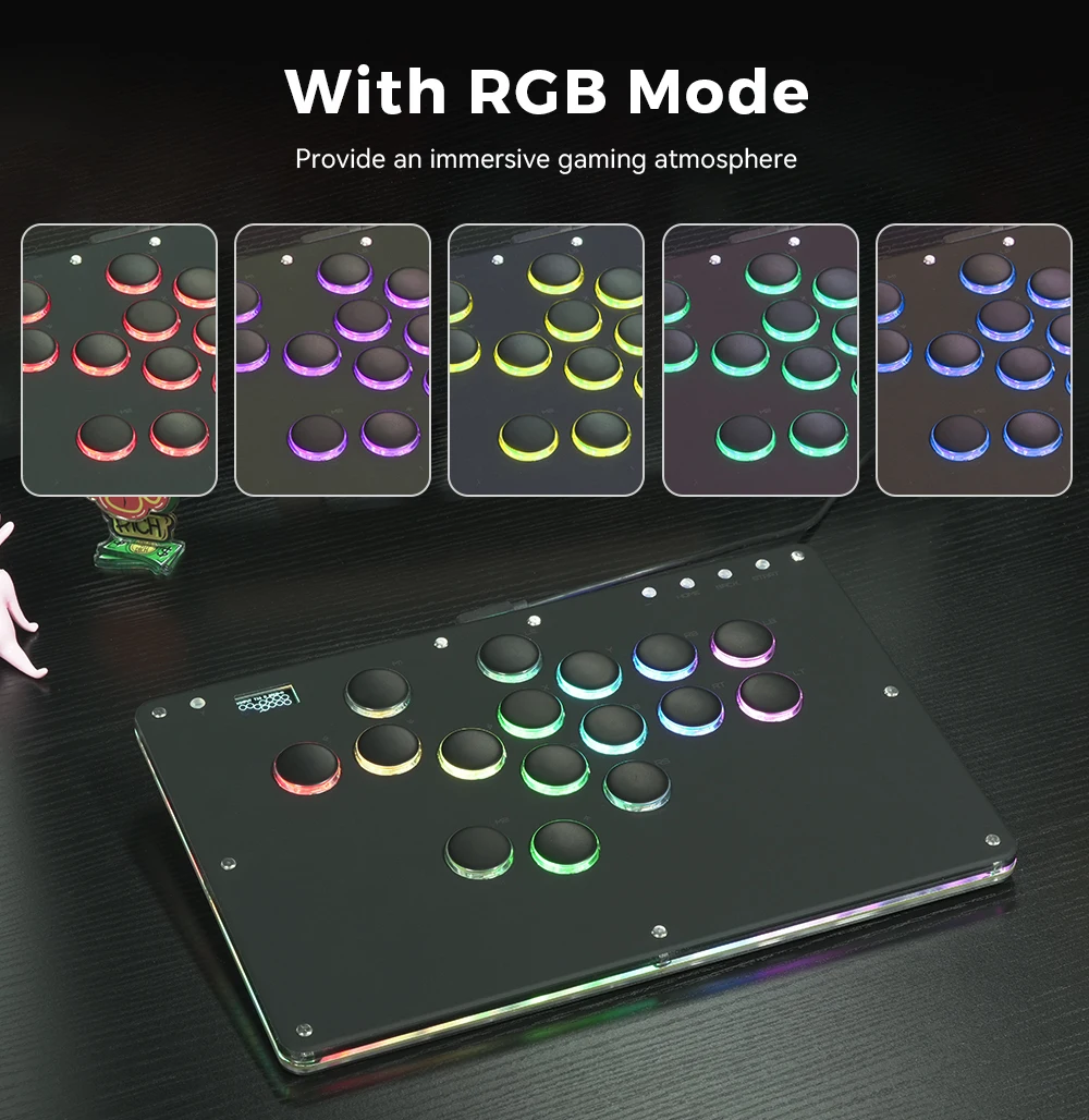 Haute42 Arcade-Joystick Hitbox Hebelloses Arcade-Steuergerät für PC/PS4/PS5 Hitbox Fightstick Hebelloses Arcade-Stick-Steuergerät – Detail 15