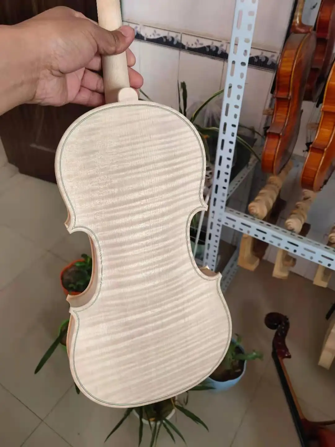 Maple violin white embryo unfinished white maple wood violin 4/4 3/4 1/2 1/4 solid wood DIY violino As request
