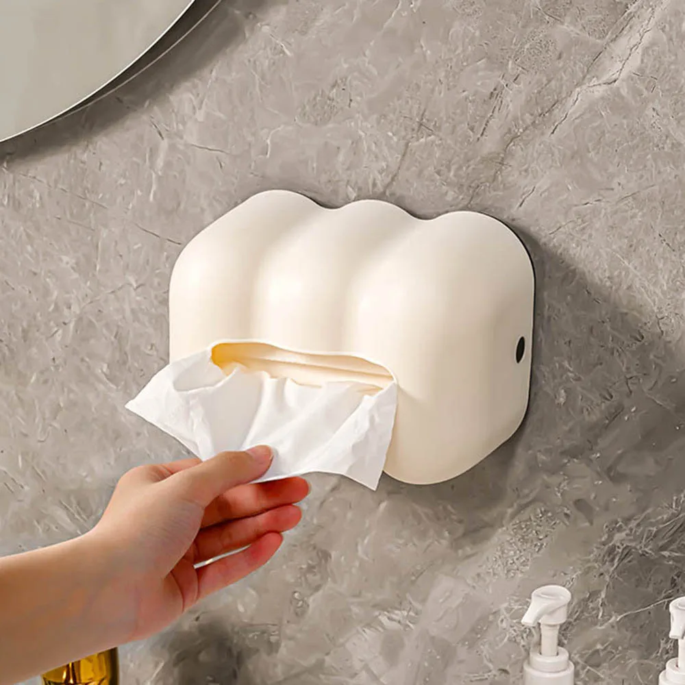 A Cloud Creative Tissue Box Wall Hanging Household Bathroom Paper Box Simple Solid Color Living Room Restaurant Tissue Box 4