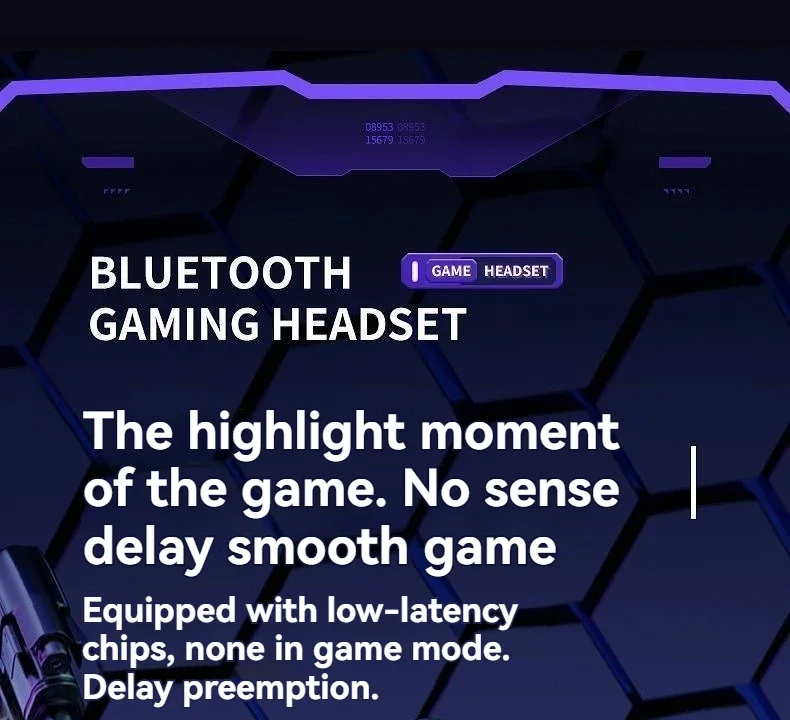 X15 tws gaming trådlösa bluetooth hörlurar med led display_voghion.com