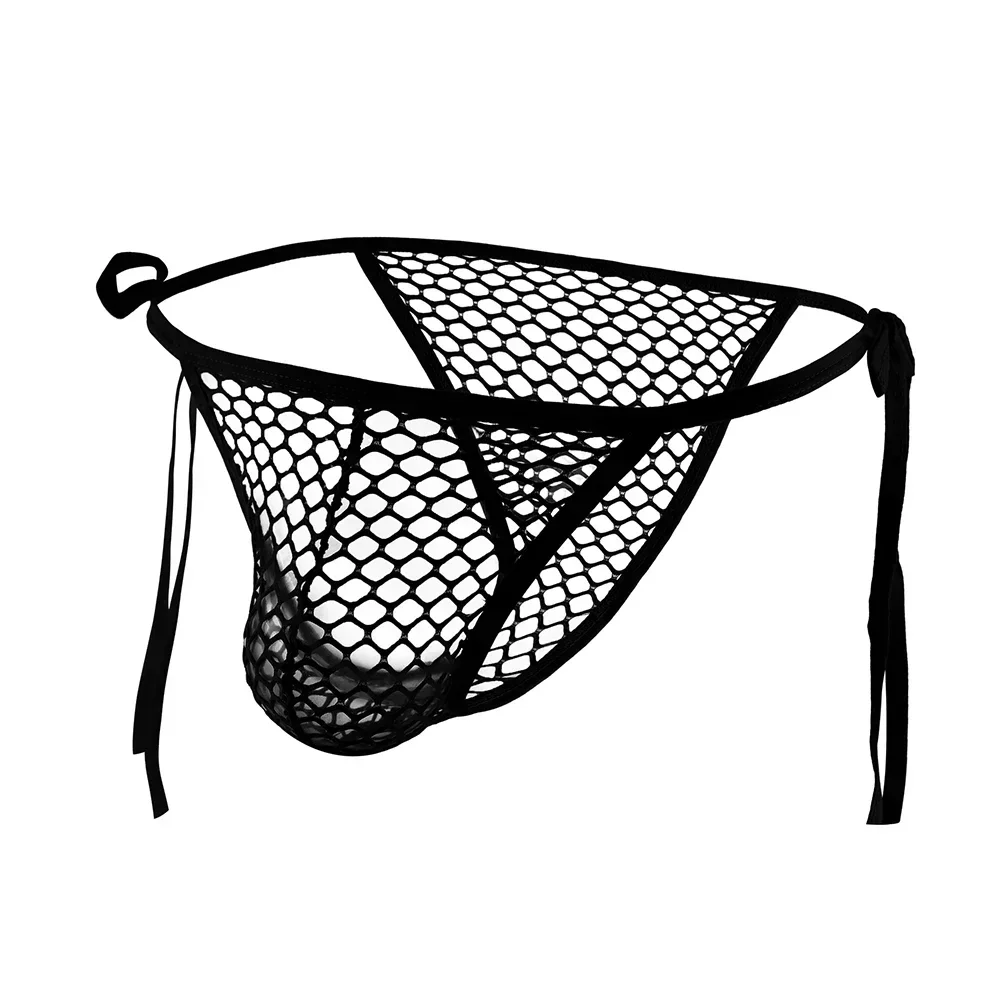 Sexy Men Hooded Fishnet Undershirts Mesh See Through Long Sleeve Hooded T-shirts Briefs Panties Underwear Mesh Sheer Man Clothes