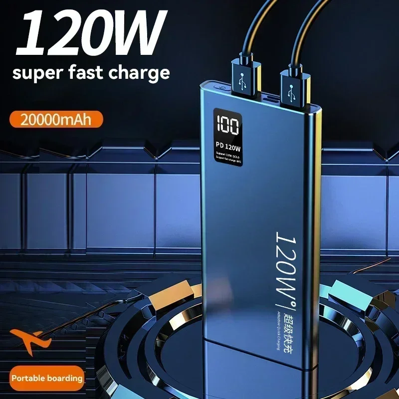 power bank 120W Power Bank 50000mAh High Capacity Super Fast Charging Portable Power Bank For iPhone Huawei Samsung External Battery