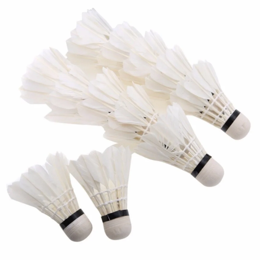 Badminton Shuttlecock Badminton Ball Badminton Trainer Feather Shuttlecock 12PCS Badminton White Goose Feather Shuttlecock Foam Ball Head Training Game Sport Shuttlecock Ball Indoor