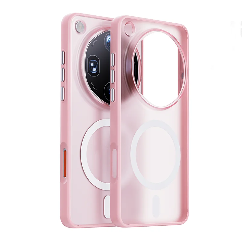 ELVEV Frosted Translucent Magnetic Phone Case with 360° Rotating Ring Holder
