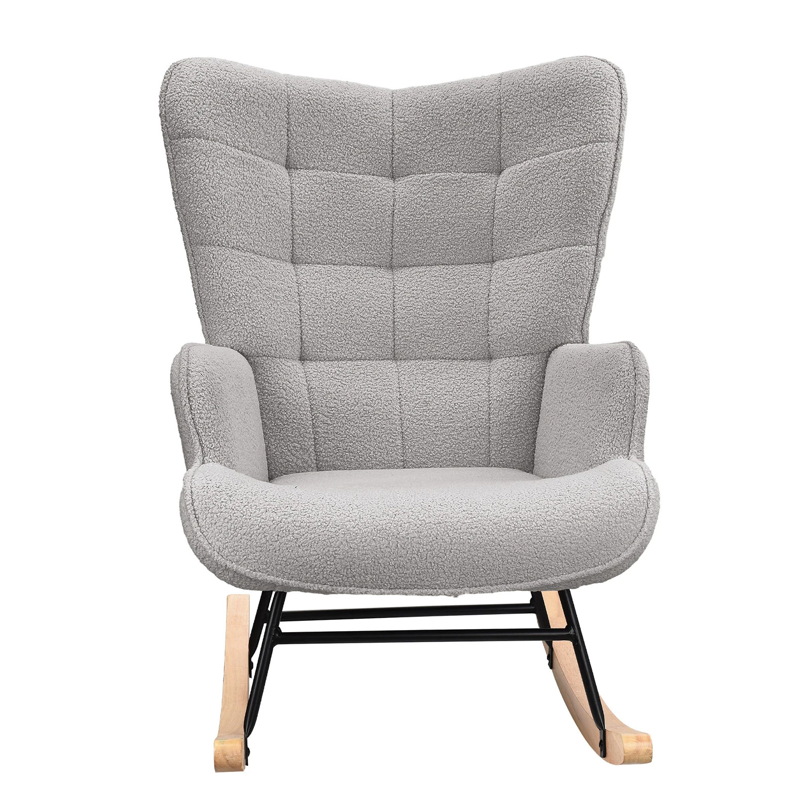 Rosahqnda Schaukelstuhl, Relaxsessel, Wohnzimmerstuhl, gepolsterter Schaukelstuhl, Loungesessel für Wohnzimmer, Schlafzimmer, Balkon – Detail 16