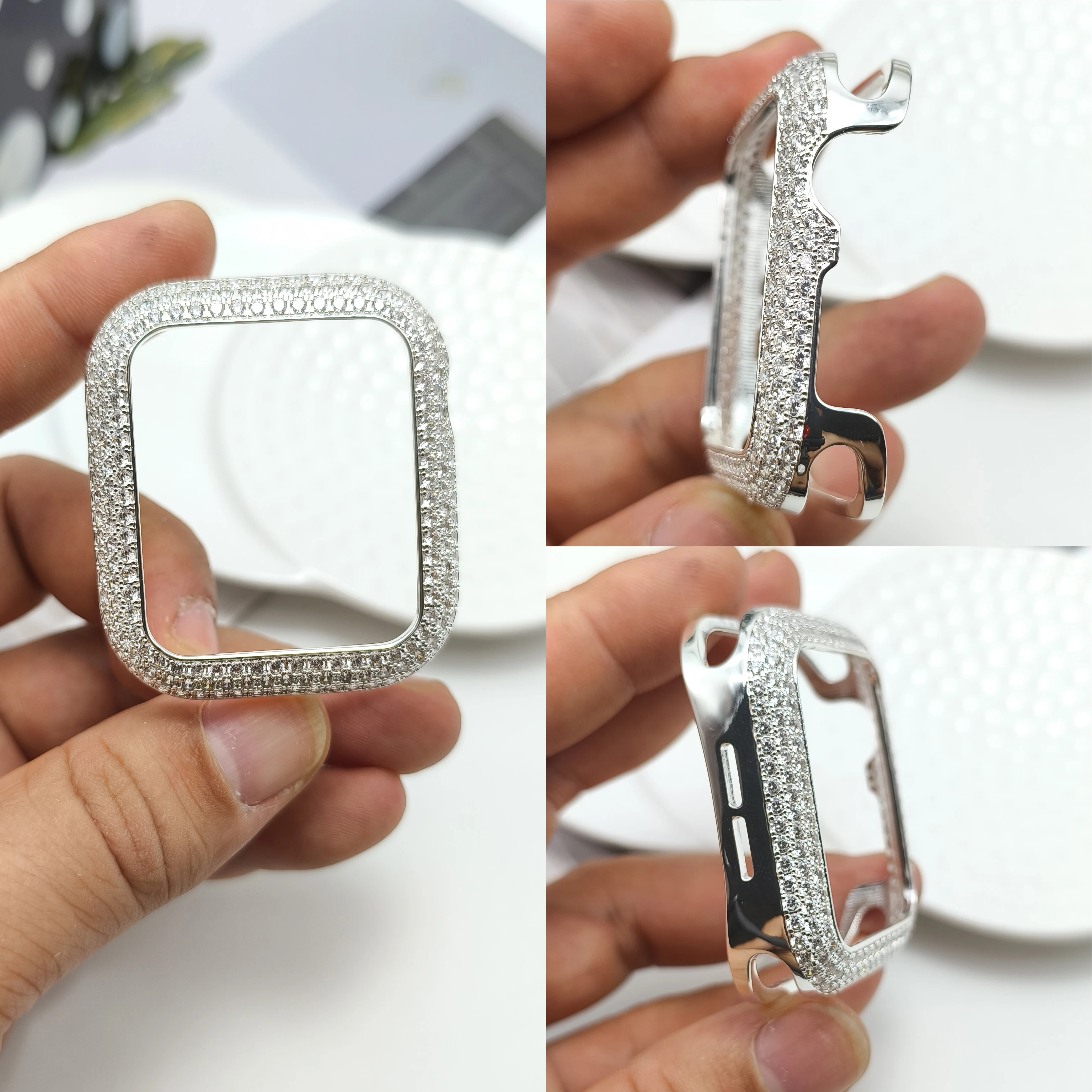 Luxuriöses Hohlgehäuse aus Volldiamant-Aluminiumlegierung für Apple Watch S11 46/45/44/42/-38 mm, High-End-Schutzhülle für iWatch S10 S9 – Detail 10
