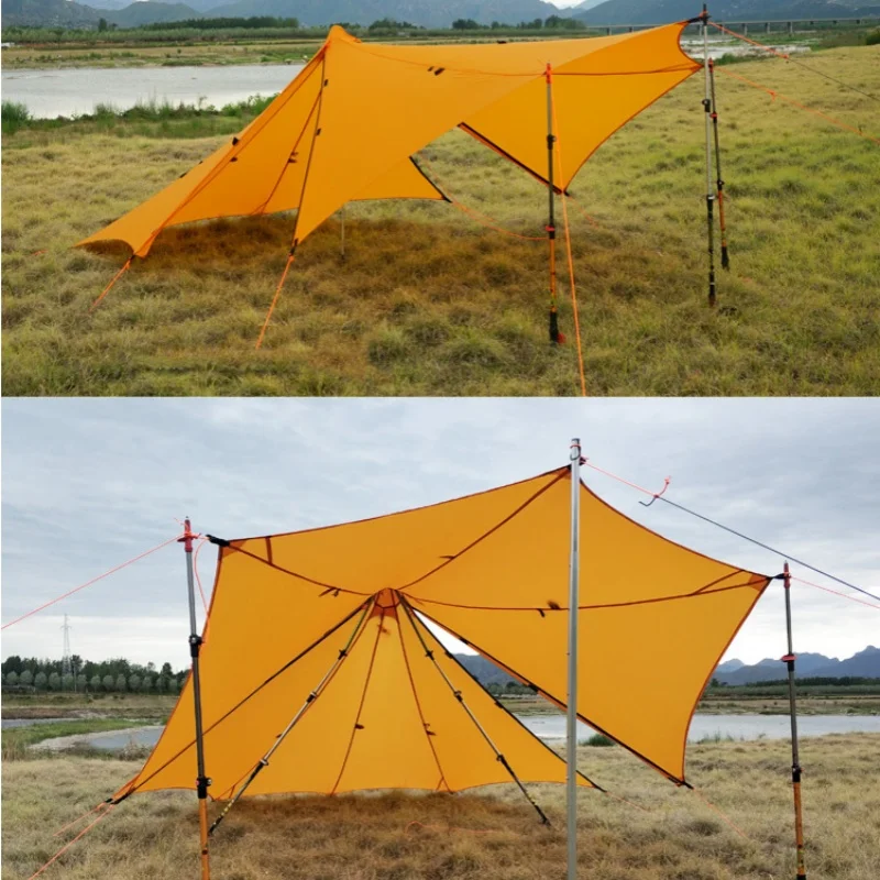 Knot Hufu1 Outdoor Camping Pyramind Tent Lightweight 20D Double Silicone Hiking Traveling Backpack 1P-2P Octagonal Tent
