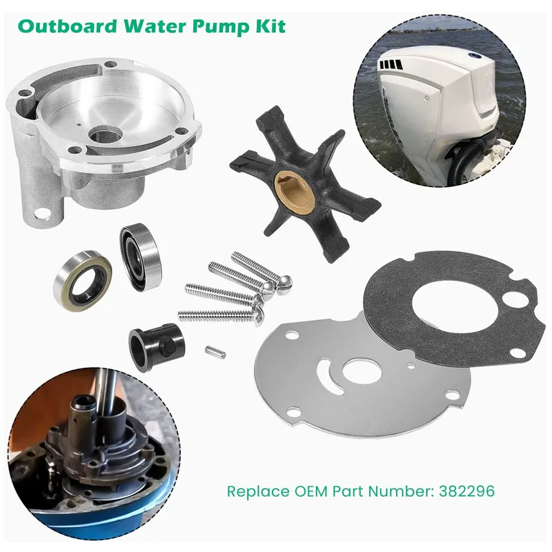 Outboard 382296 Water Pump Impeller Rebuild Kit Repalcement for OMC Evinrude Johnson 777811 9.5hp(1964-1973) 10hp(1958-1963)