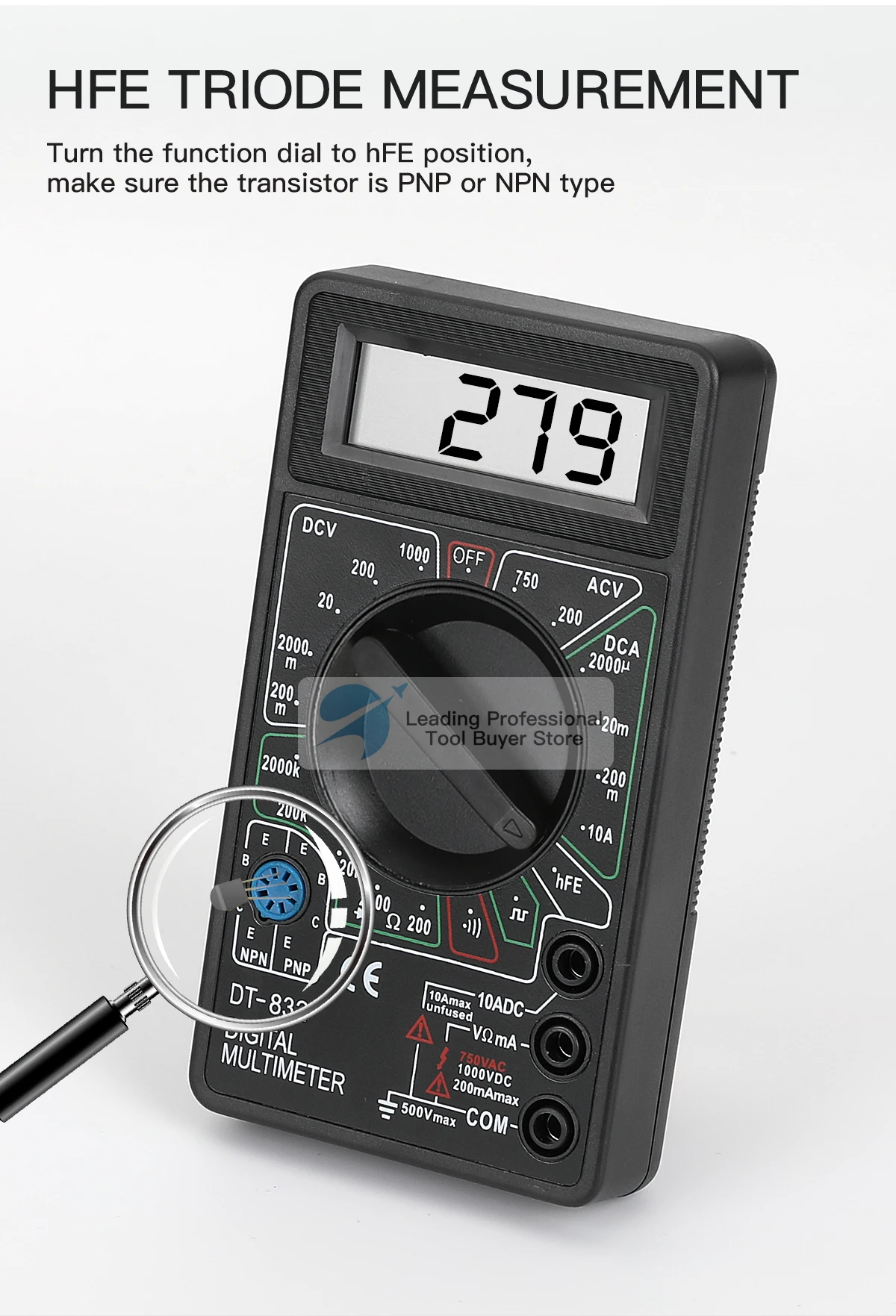 Description Picture 4 of itemPremium Multimeter Tester Handheld Multimetre Digital Multimeters Professional Multi Meter Multimetro Ohm Maltimeter Tools