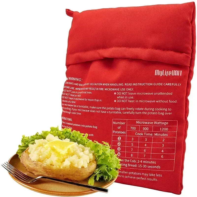 Bolsa de almacenamiento de patatas para microondas, bolsa de almacenamiento de patatas para cocinar al horno