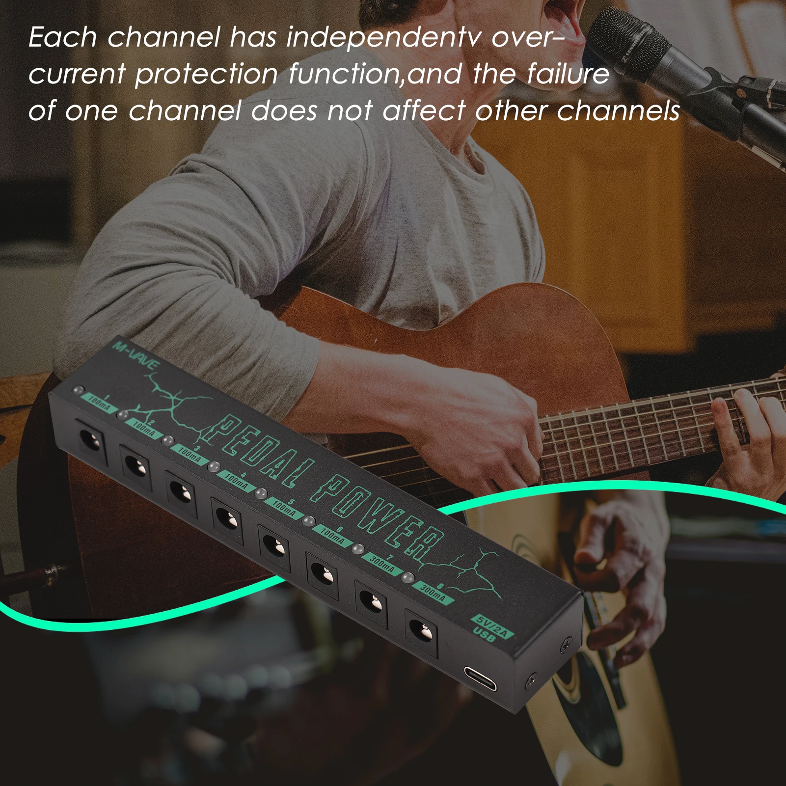 Enhanced 9V Guitar Pedal Power Supply with 8 Isolated Outputs