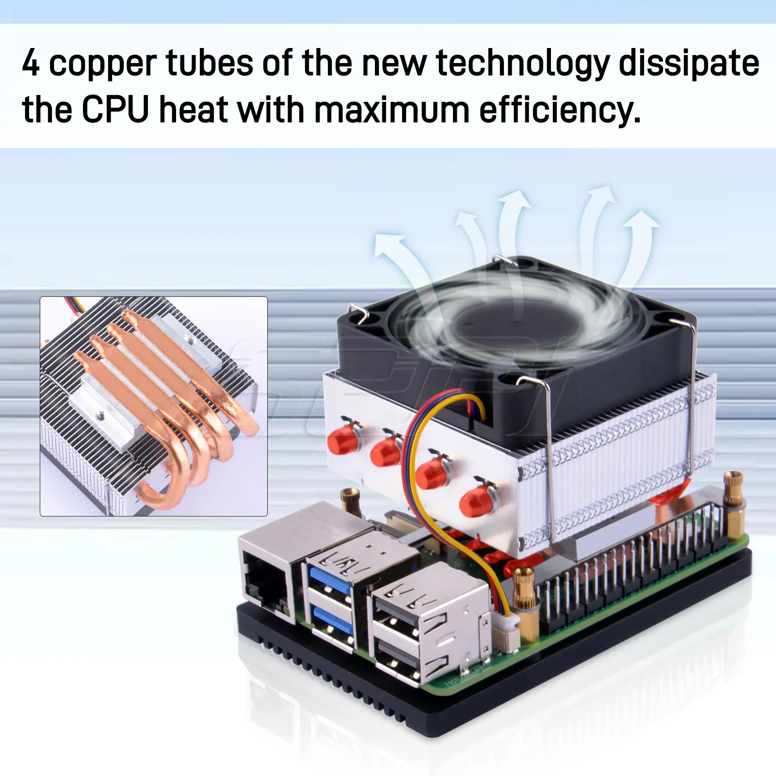 CPU Cooler for Raspberry Pi 5 52Pi Low-Profile Plus