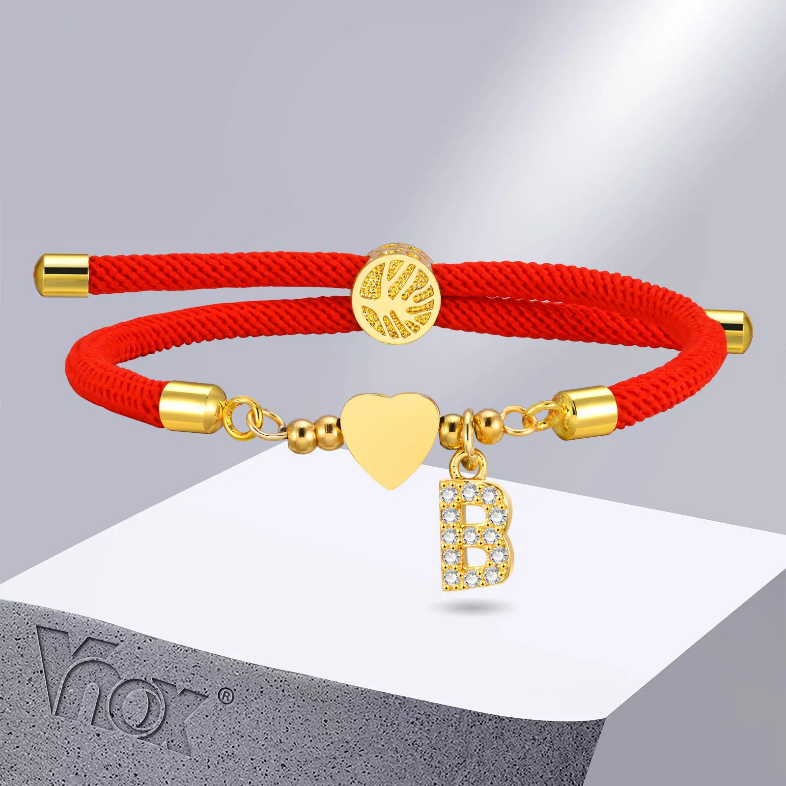❤ともちゃんさま❤2025年Bracelet❤❤ Vnox Full CZ Stone Initial Charm Bracelets for Women, A-Z Letters