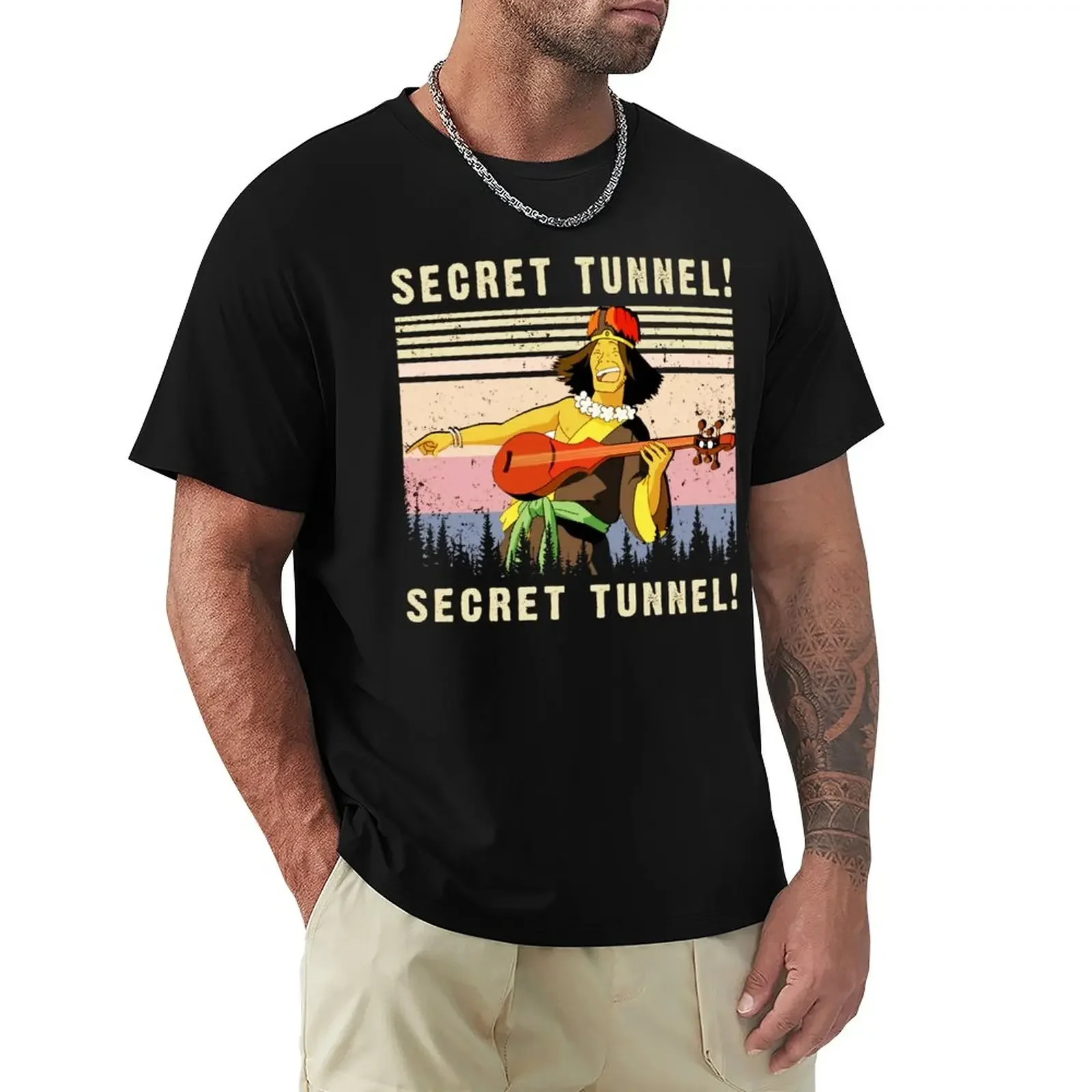 Secret Tunnel Secret Tunnel Last Airbender T-Shirt Vintage Retrò Ad Asciugatura Rapida Blacks Cute Top T-Shirt In Cotone Da Uomo