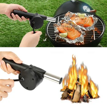 Accessori da campeggio per Picnic strumenti per Barbecue ventilatore per Barbecue portatile accessori per Barbecue soffiatore ad aria a manovella strumenti a soffietto antincendio