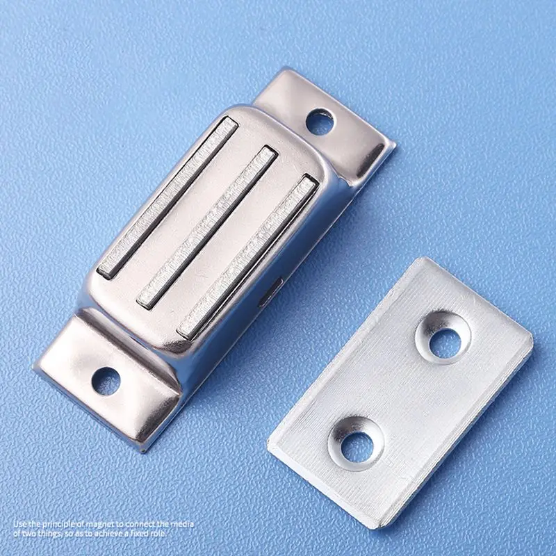 Cabinet Door Magnetic Catch Furniture Closet Catches Latch with 2 Strong Magnets Stainless Steel Kitchen Cupboard Closure Catch