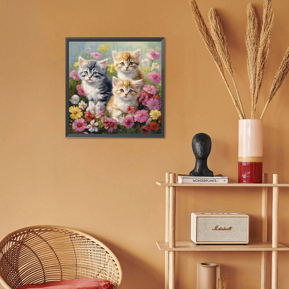 Cats 5D DIY Full Drill Round Diamond Painting Kit for Home Wall Room Decor