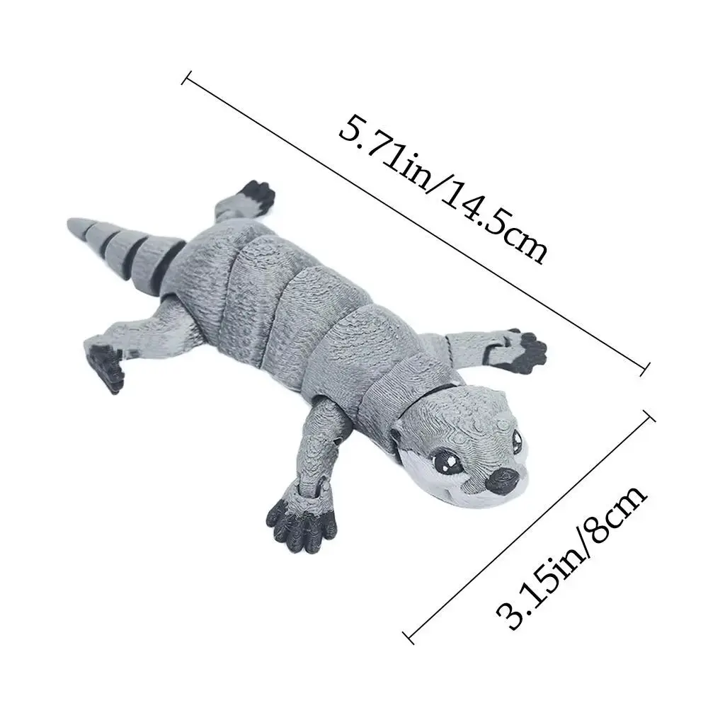 Creative 3D Printed Multi-Jointed Movable Otter Toy - Cute Style PLA Mini Otter Doll Gift