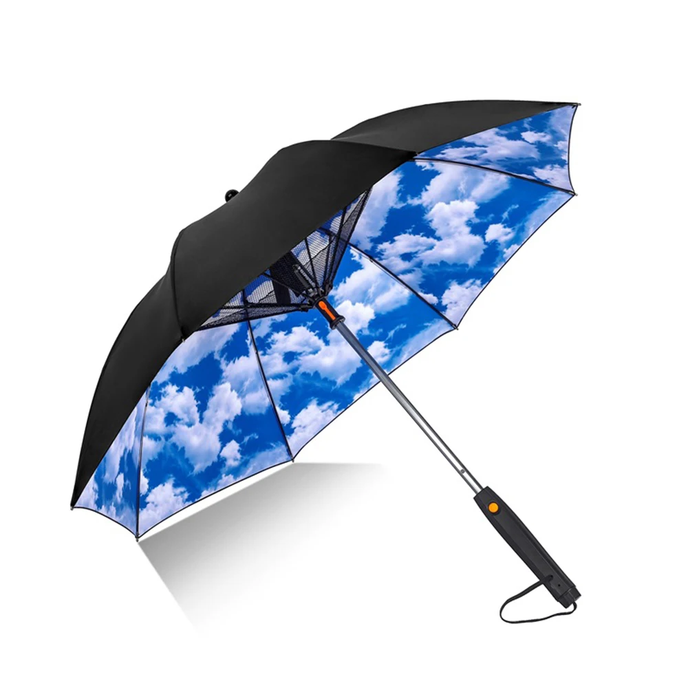 

Creative Umbrella With Electric Fan And Mist Spray Long Handle Sunny And Rainy Uv-Proof Spray Umbrella
