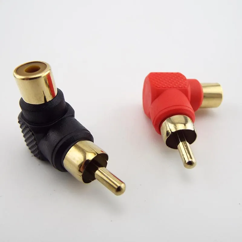 Adattatori Per Connettori Ad Angolo Retto Rca Maschio A Femmina A 90 Gradi Adattatore Audio M/F Placcato Oro D5