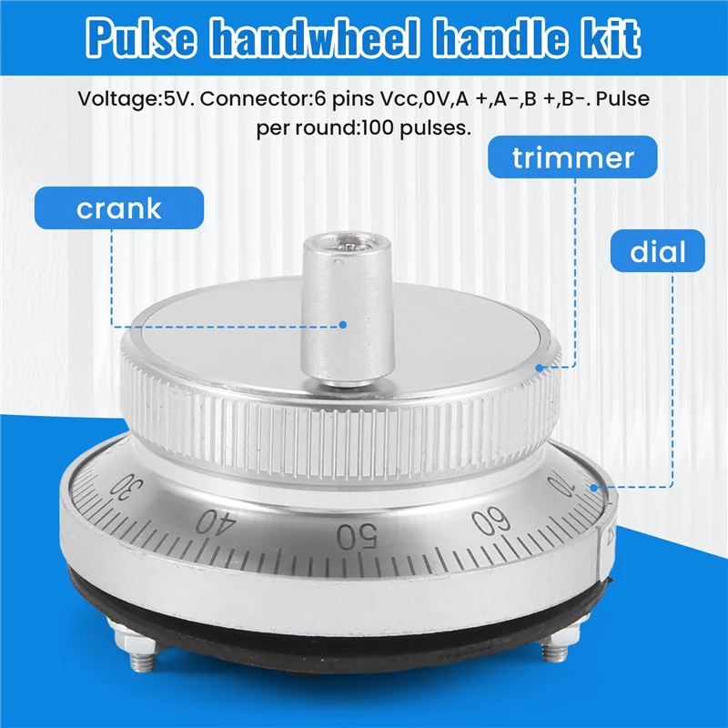YANA50I 핸드 휠 핸들 키트 5V 수동 펄스 발생기 Cnc 공작 기계 로터리 엔코더 전자 핸드 휠