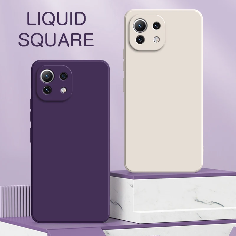 Premium Liquid Silicone Protective Case - Square Design, Ultra-Slim and Durable Back Cover