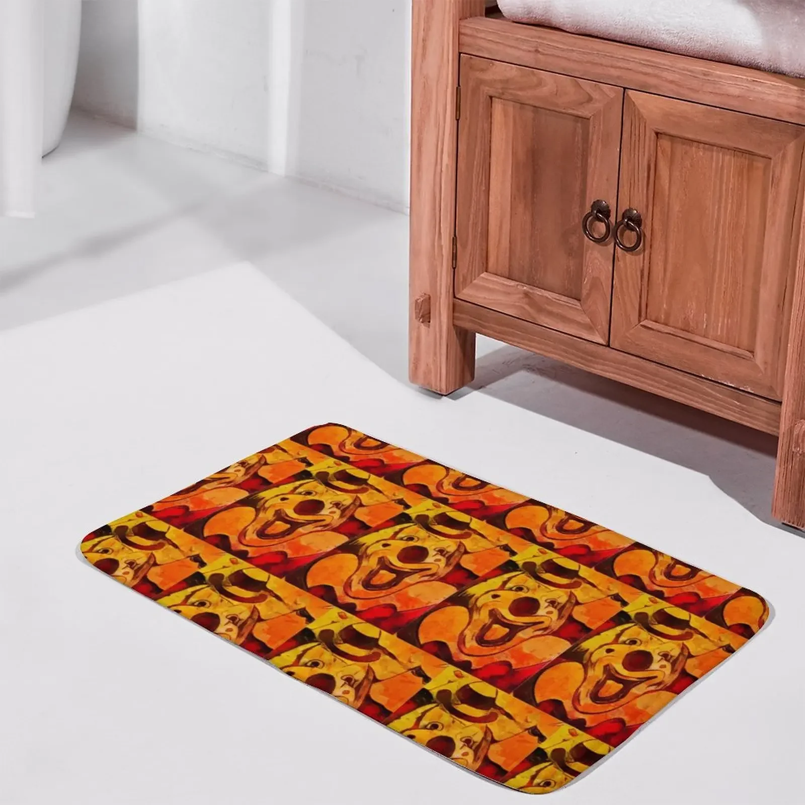 Orange Clown carpet Polyester carpet non-slip floor mat, doormat, bedroom, kitchen, bathroom decoration