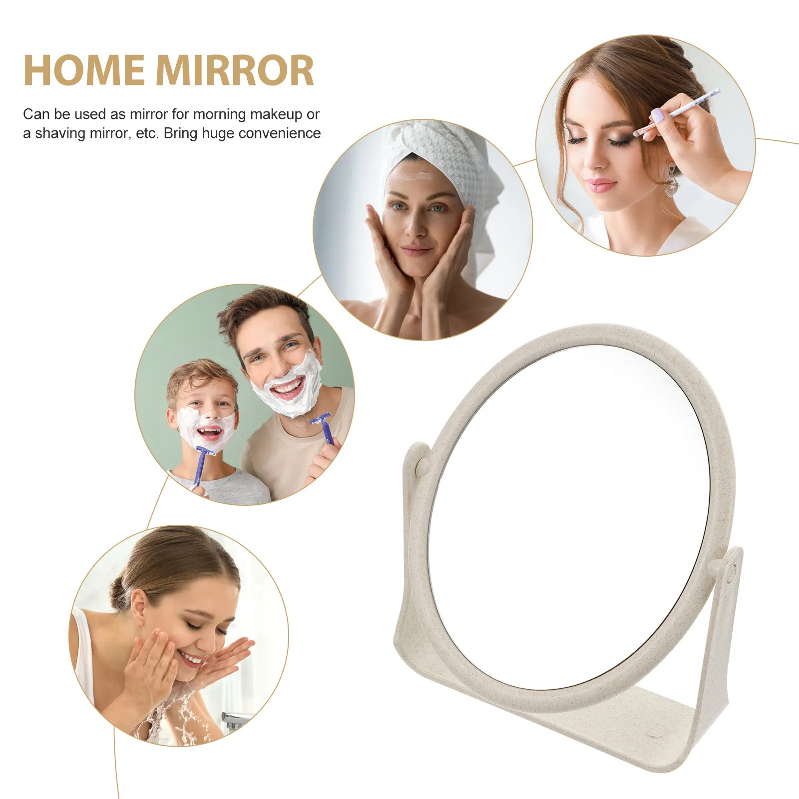 접이식 데스크탑 화장 거울 욕실용 회전 거울 드레서 탁상용 미용 도구 메이크업 도구