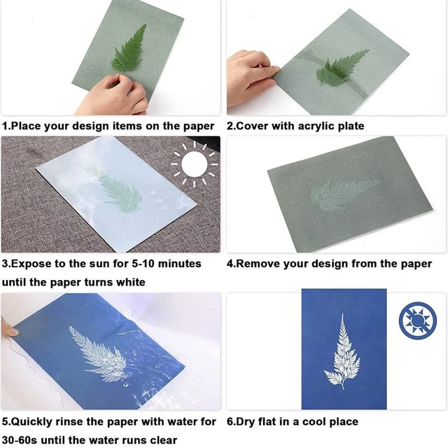 Sun Print Paper Cyanotype Paper A4 Solar Drawing Paper Sensitivity Nature  Printing Paper for Kids Adults