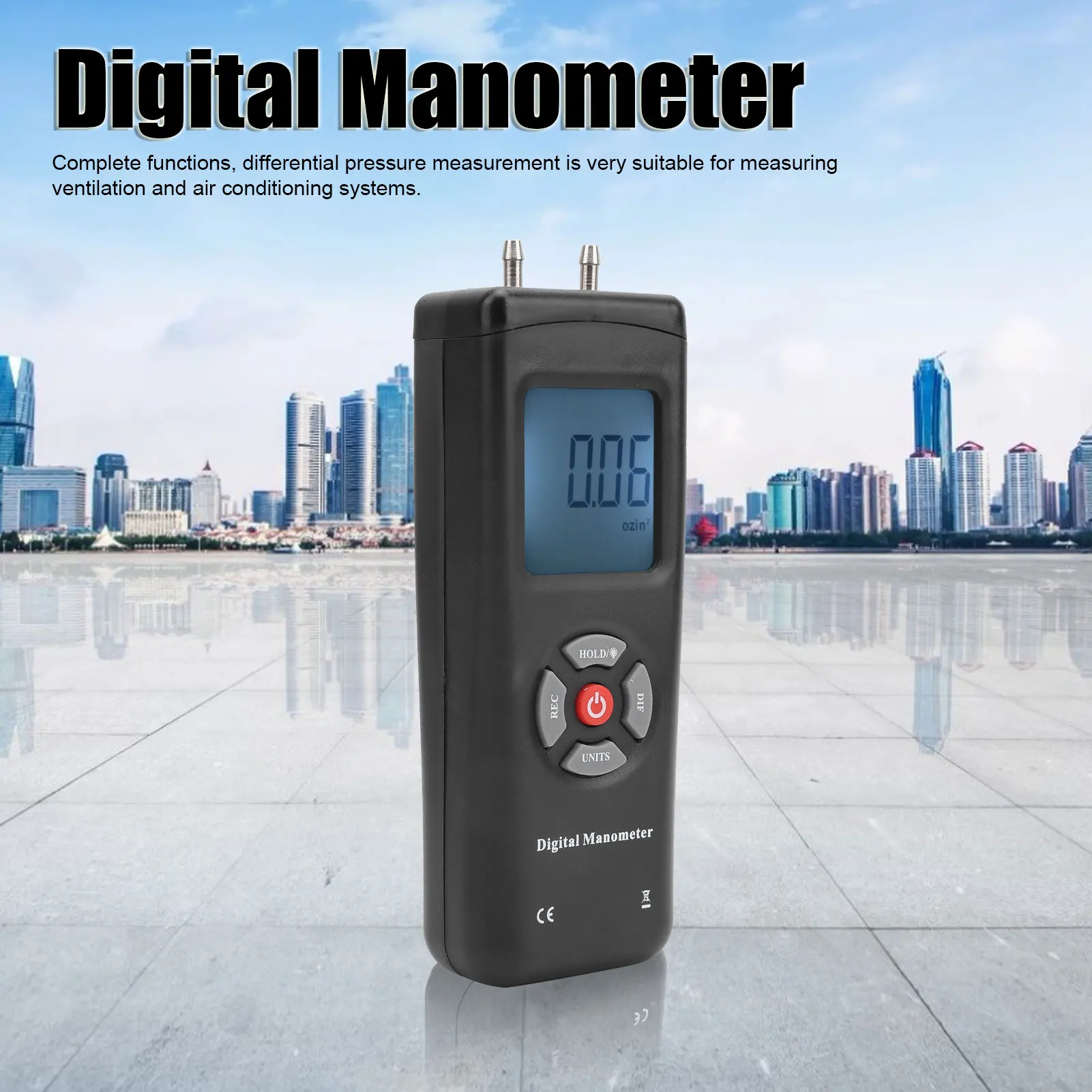 TL101 디지털 압력계 공기압 측정기 차압계 공기압 테스터 도구 +5psi