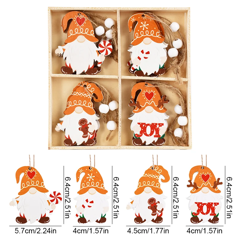 thumbnail image 1 of Colgantes de madera con forma de hombre de jengibre para Navidad, adorno para árbol de Navidad 2024, adornos navideños para el hogar, regalo de Año Nuevo para niños, 1 of 5