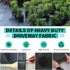 3/4/6*300/600FT Weed Barrier Landscape Fabric,Heavy Duty Weed Block Fabric, Woven Driveway Garden Cloth for Greenhouse,Yard,Flow