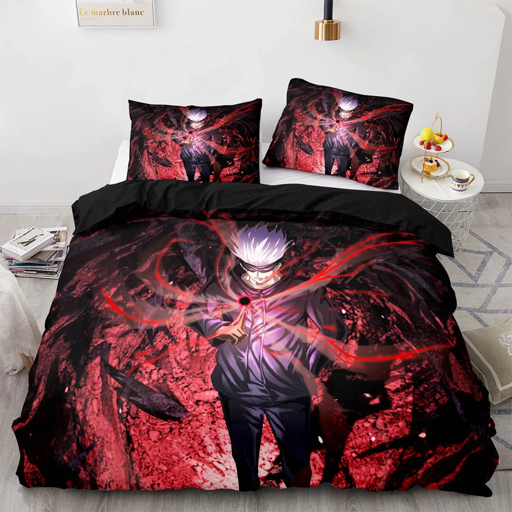 

Anime Jujutsu Kaisen Satoru Gojo Bedding Set Boys Girls Twin Queen Size Duvet Cover Pillowcase Bed Kids Adult Home Textileextile