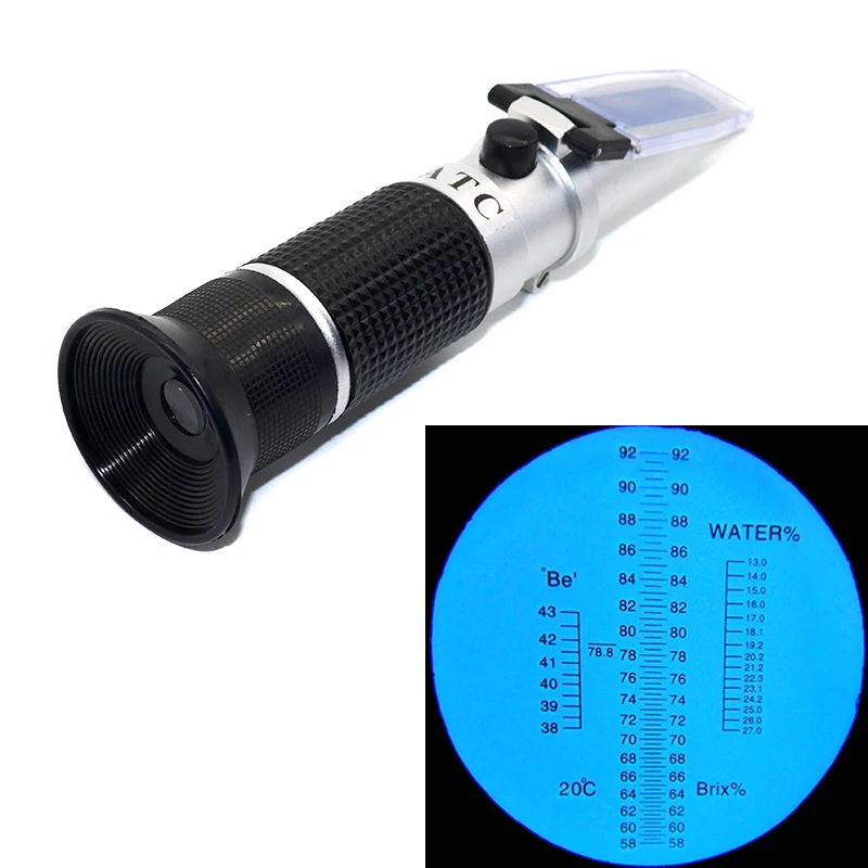 

Hand Held Brix Refractometer Test Optical 58-92% Brix Honey Sugar Meter Saccharimeter Refractometer Sugar Refratometro