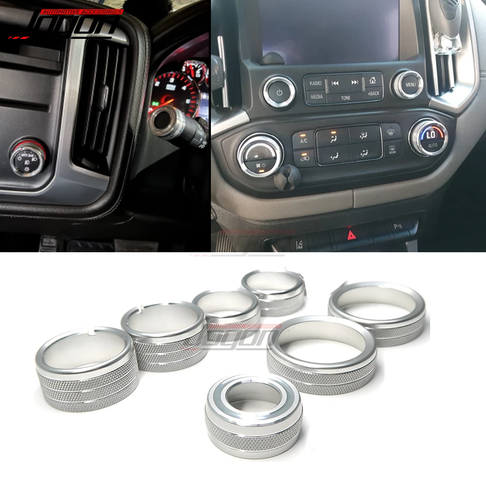 RZXKK Bling AC Knob Covers For Chevy Colorado & GMC Canyon (2015-2022) – 6-Piece Crystal Diamond Set - View #5