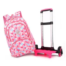 

Removable Children School Bags Waterproof for Girls Trolley Backpack Kids Wheeled Bag Bookbag Travel Luggage School Backpack