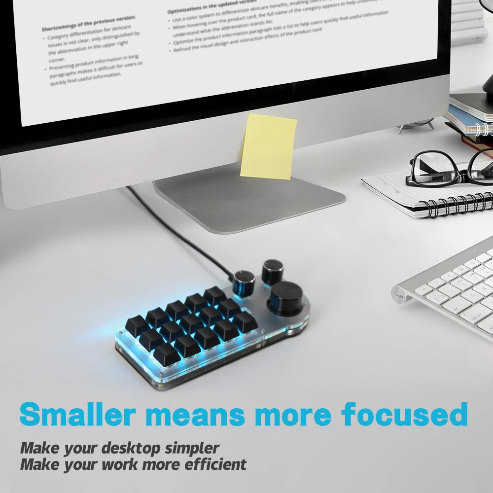 Programação Macro Teclado Mecânico Teclado Personalizado Copiar Colar Mini Botão para Hotswap Photoshop Cad Gaming - Imagem 5