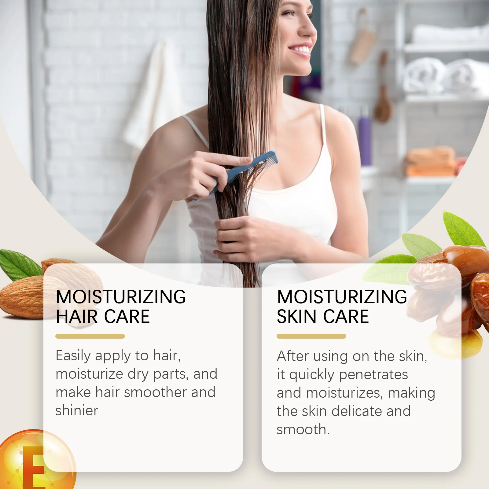 Coconut Oil Hair Growth Products Anti-Frizz Hair Strengthener Moisturizing Skin Nourish Multifunctional Coconut Skin Oil Hair Mask Hair Treatment Oil Hair Treatment Scalp Treatment
