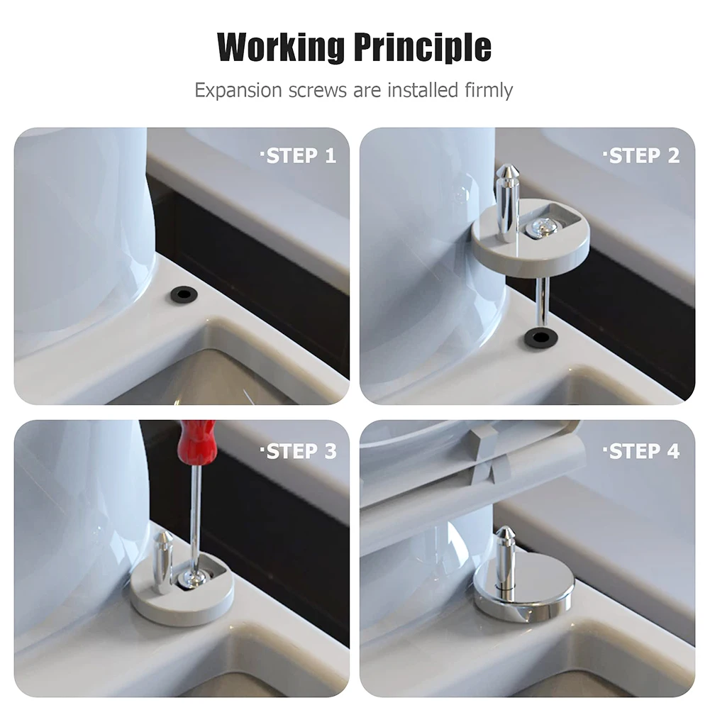 Toilet Seat Hinge Fixings Nuts Screws Quick Release Hinges Fitting Rubber Back To Wall for Toilet Seat Hinge Replacement