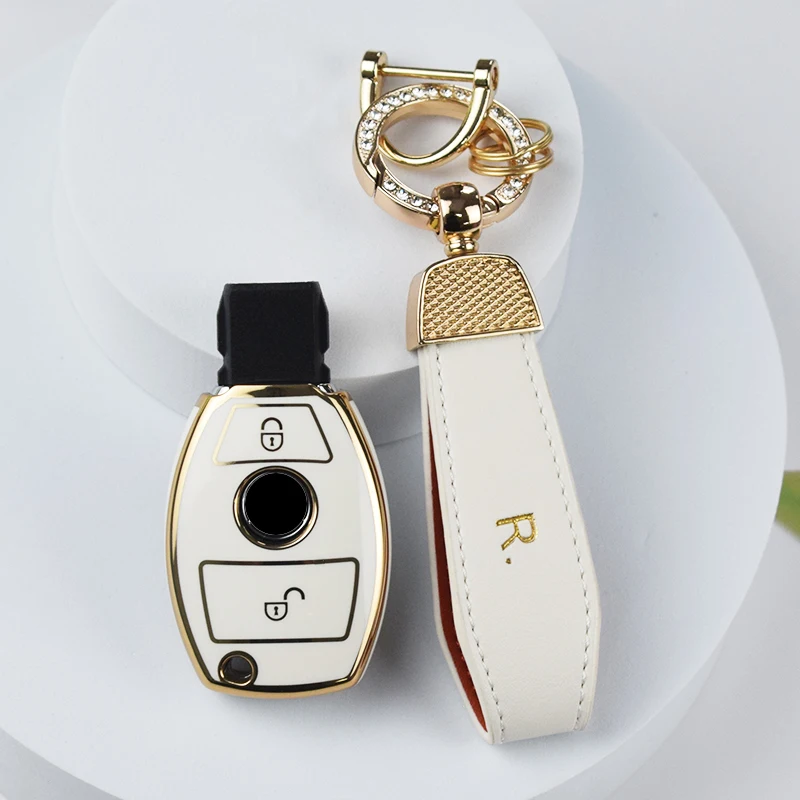Key Case Cover Key Case Car Key Shell Keychain Holder for Mercedes Benz A B C S Class AMG GLA CLA GLC W176 W221 W204 W205 Car Key Accessories